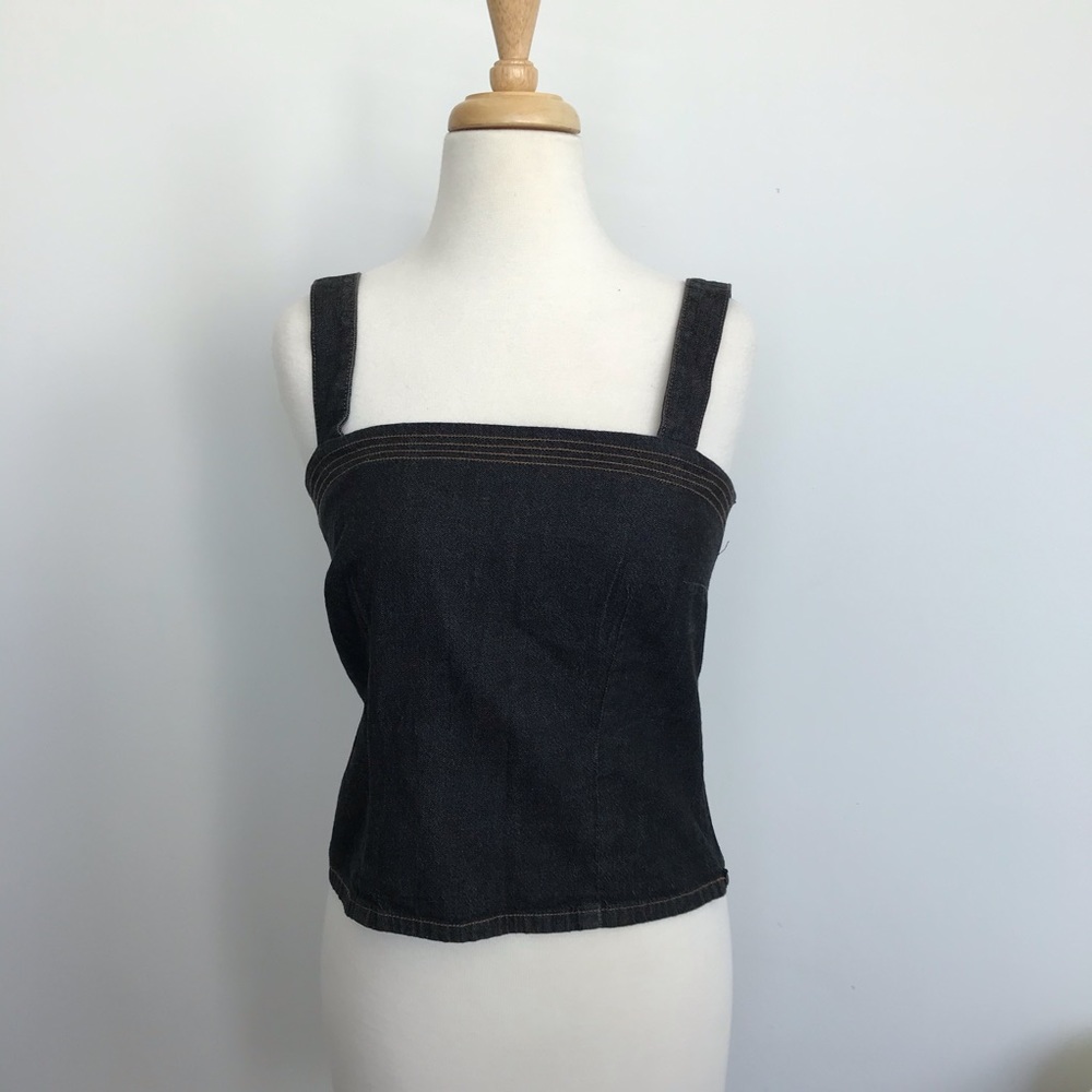 Vintage Denim Ann Taylor Cotton Thick Strapped Top